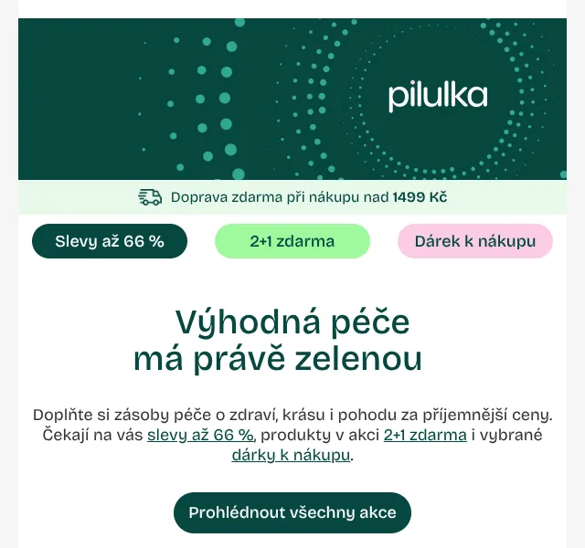 Pilulka.cz: slevy až 66 % na péči – červen 2026