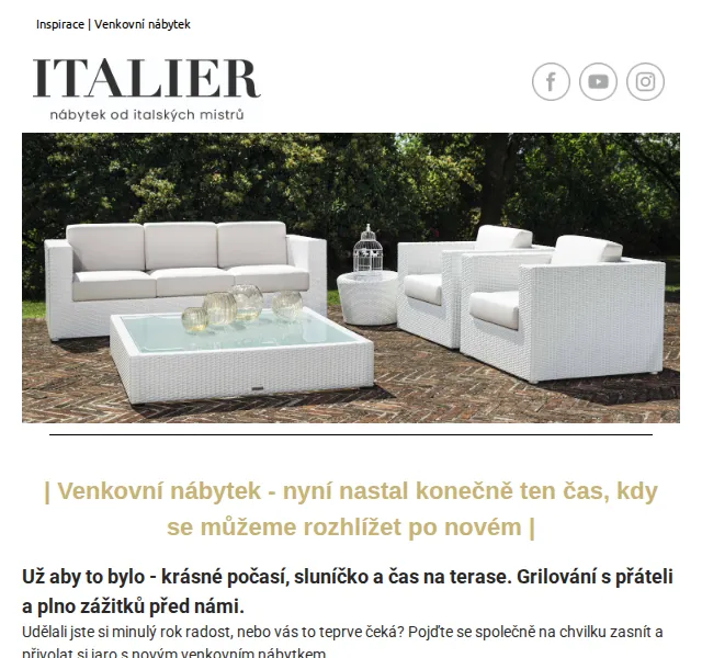 Italier.cz: Venkovní nábytek – inspirace na červen 2026 | Nuslet.cz