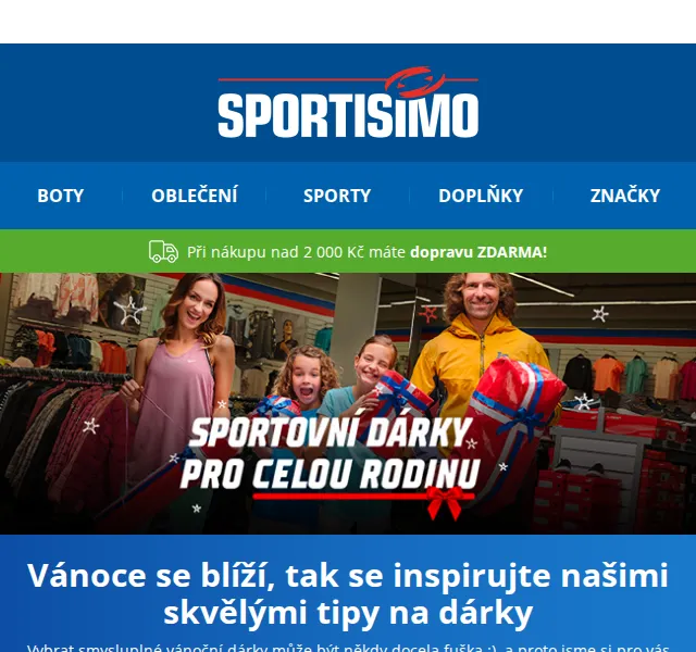 Sportisimo.cz: Vánoční dárky se slevou až 48 % – červen 2026 | Nuslet.cz