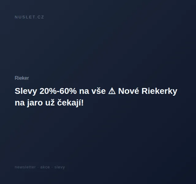 Rieker: Dárek 2x ponožky a slevy 20–60 % – červen 2026 | Nuslet.cz