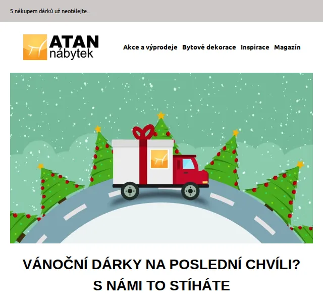 ATAN nábytek: Vánoční dárky skladem – červen 2026 | Nuslet.cz