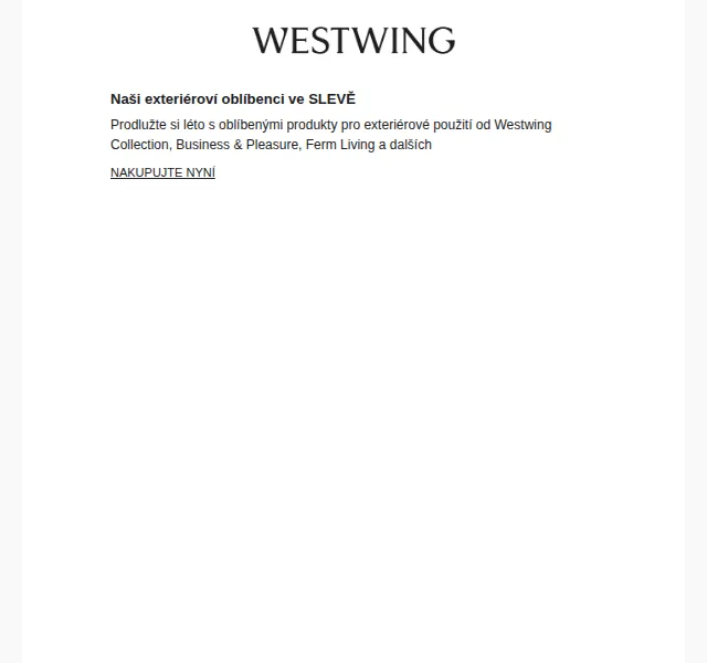 Westwing: Exteriérové kousky ve slevě – červenec 2026 | Nuslet.cz