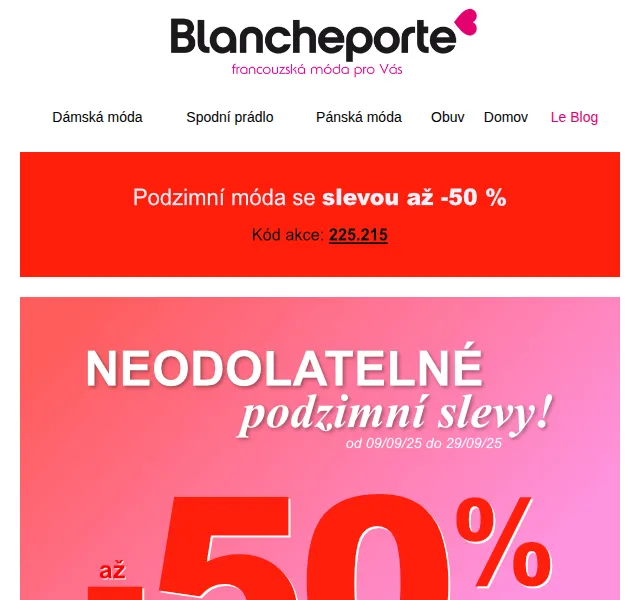 Blancheporte: 3 outfity se slevami až -50 % – červen 2026 | Nuslet.cz