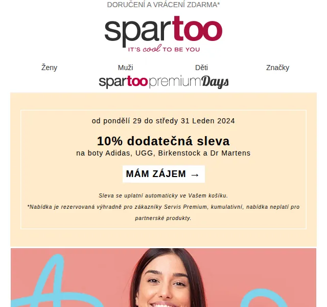 Spartoo: 10% sleva na Adidas, UGG, Birkenstock, Dr Martens – červen 2026 | Nuslet.cz