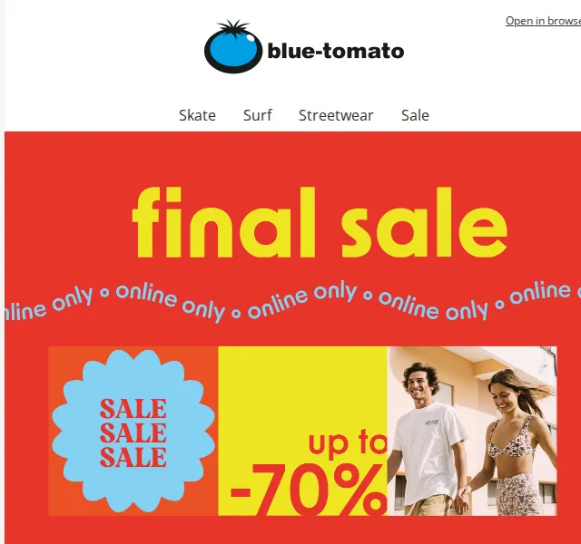 BLUE TOMATO: Výprodej až -70 % na streetwear a surfwear – červen 2026 | Nuslet.cz