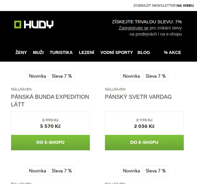 Hudy: Sleva 7 % na Fjällräven – červen 2026 | Nuslet.cz