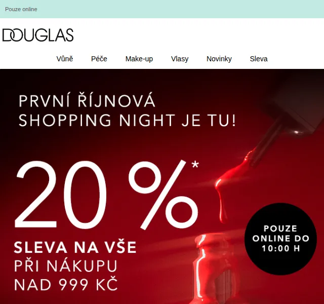 Douglas CZ: Shopping Night s 20% slevou na vše – srpen 2026 | Nuslet.cz