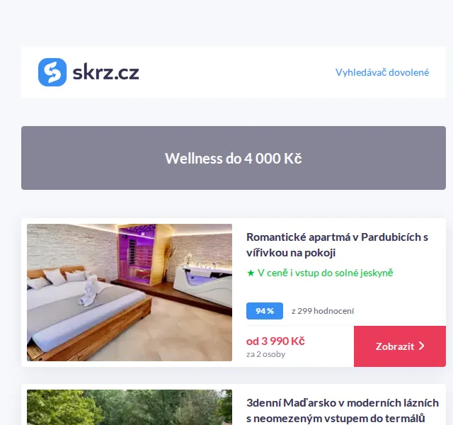 Vánoce na Skrz: Wellness pobyt do 4 000 Kč – červen 2026 | Nuslet.cz