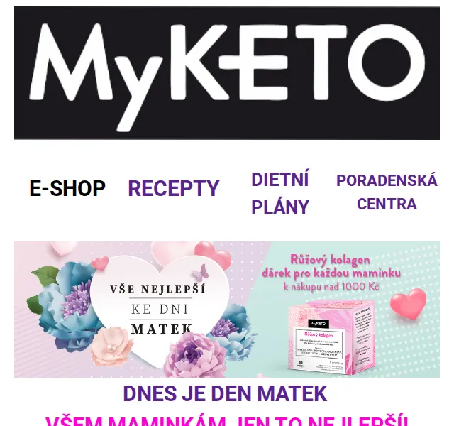 MyKETO: Kolagen zdarma a cashback -15 % – červen 2026 | Nuslet.cz