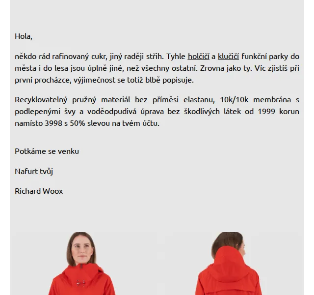 Richard Woox: Funkční parka – 50% sleva – červen 2026 | Nuslet.cz