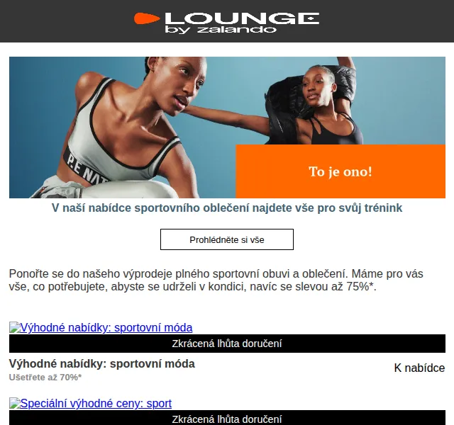 Lounge by Zalando: Výprodej sportovní módy až 79 % – červen 2026 | Nuslet.cz