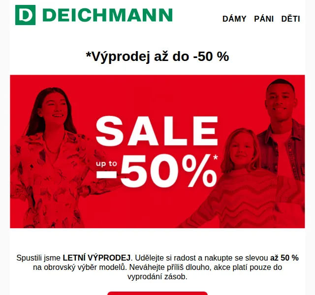 DEICHMANN: Letní výprodej až -50 % – červen 2026 | Nuslet.cz