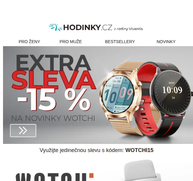 Hodinky.cz: Sleva 15 % na novinky Wotchi – červen 2026 | Nuslet.cz