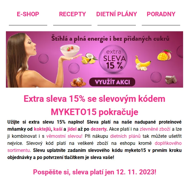 MyKETO: Extra sleva 15% na vše i zlevněné zboží – červenec 2026 | Nuslet.cz