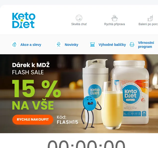 KetoDiet: Flash sale 15 % na vše – červen 2026 | Nuslet.cz