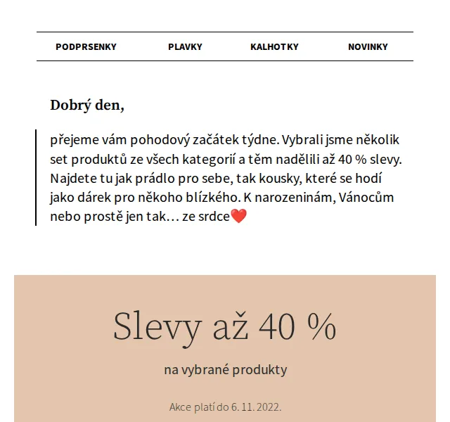Astratex: Až -40 % na prádlo Aruelle – červen 2026 | Nuslet.cz