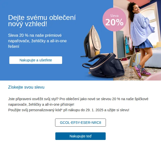 Philips: Sleva 20 % na napařovače a žehličky – červen 2026 | Nuslet.cz