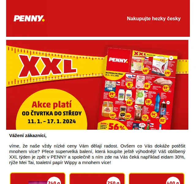 Penny: XXL týden s eidamem 30%, rýží Mei Tai a toaletním papírem Wippy – červen 2026 | Nuslet.cz
