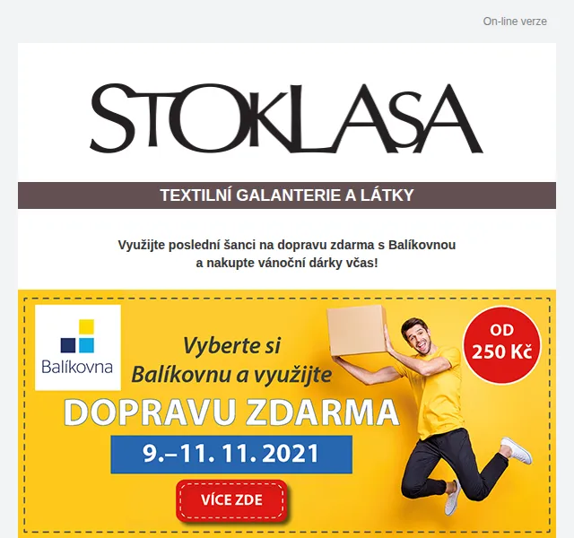 Stoklasa: Doprava zdarma do Balíkovny – červen 2026 | Nuslet.cz