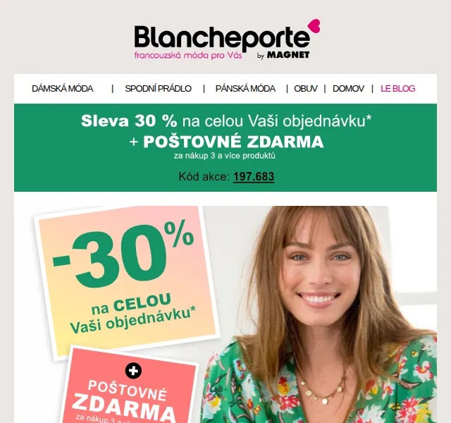 Blancheporte: Až 50% slevy na značkovou módu – červen 2026 | Nuslet.cz