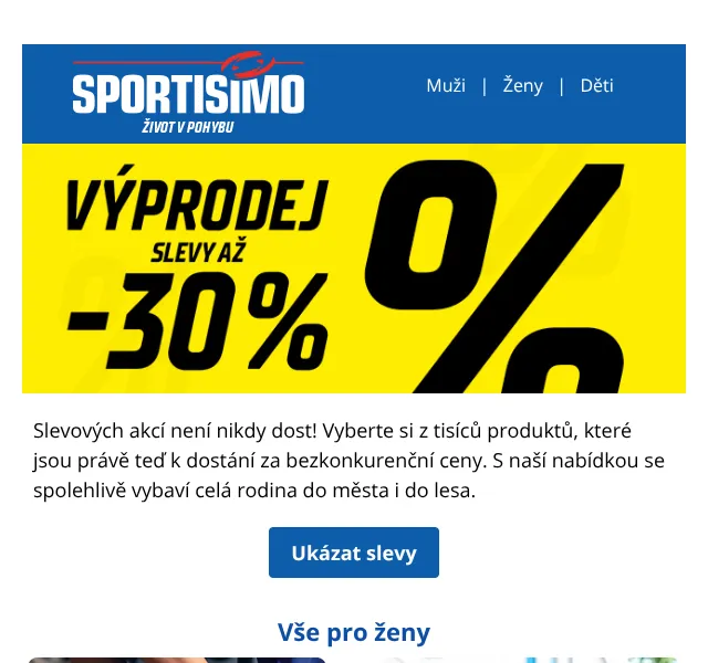 Sportisimo.cz: slevy až 30 % – červen 2026 | Nuslet.cz