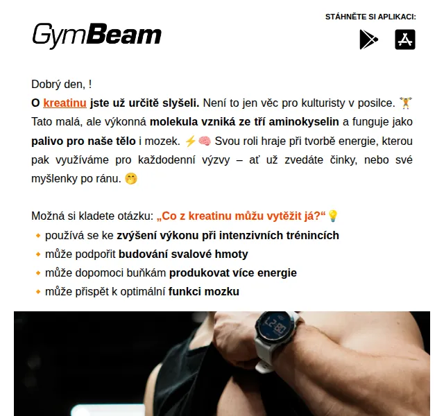 GymBeam: Kreatin do 20 % slevy – května 2026 | Nuslet.cz