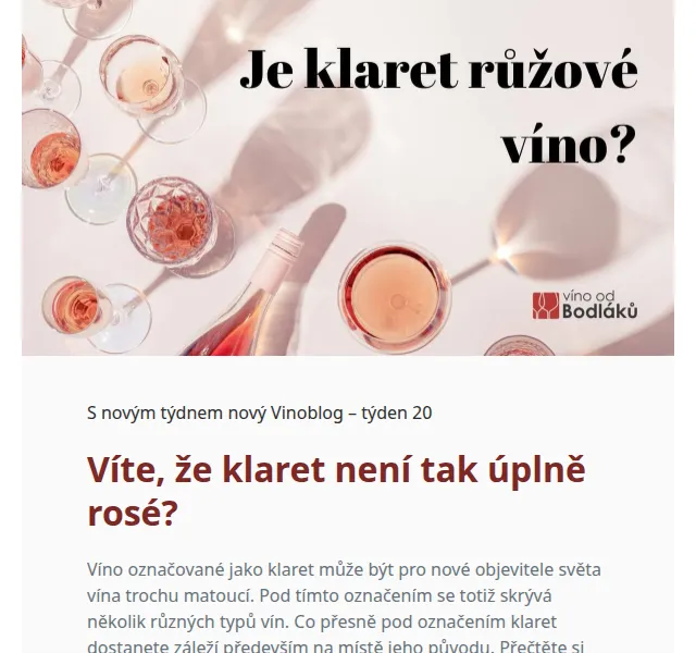 Jitka za Víno od Bodláků: Průvodce klaretem – červen 2026 | Nuslet.cz