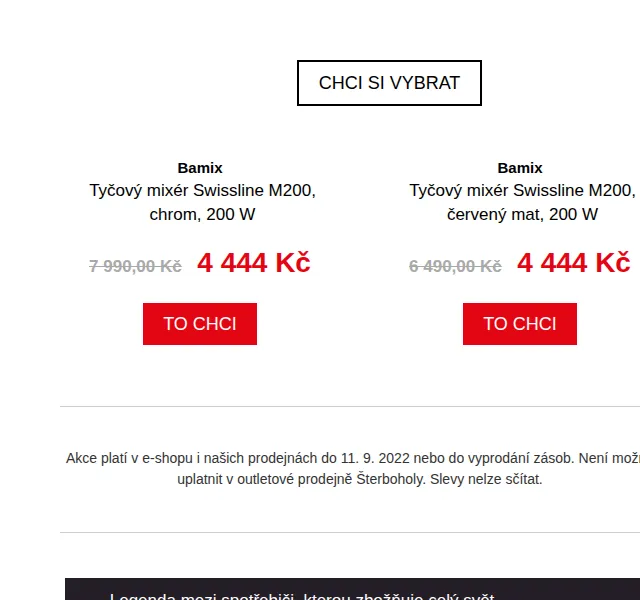 Potten & Pannen: Mixér Bamix Swissline od 4 444 Kč – červen 2026 | Nuslet.cz