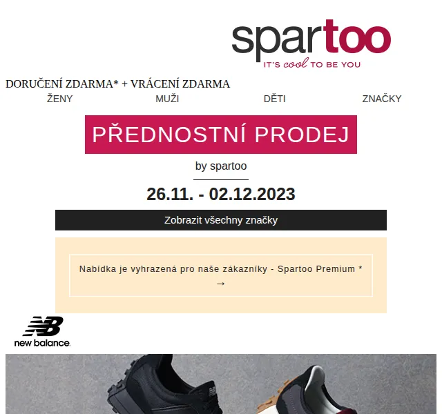Spartoo: až -50 % na New Balance, Vans, Desigual – červen 2026 | Nuslet.cz