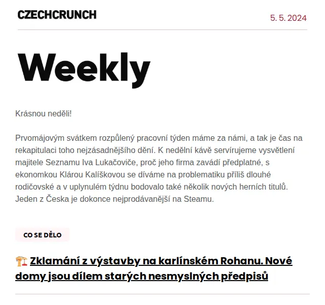 CzechCrunch: Předplatné Seznamu a česká hra – červen 2026 | Nuslet.cz