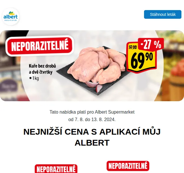 Albert: Magnesia za 14,90 Kč, losos za 34,90 Kč – srpen 2024 | Nuslet.cz