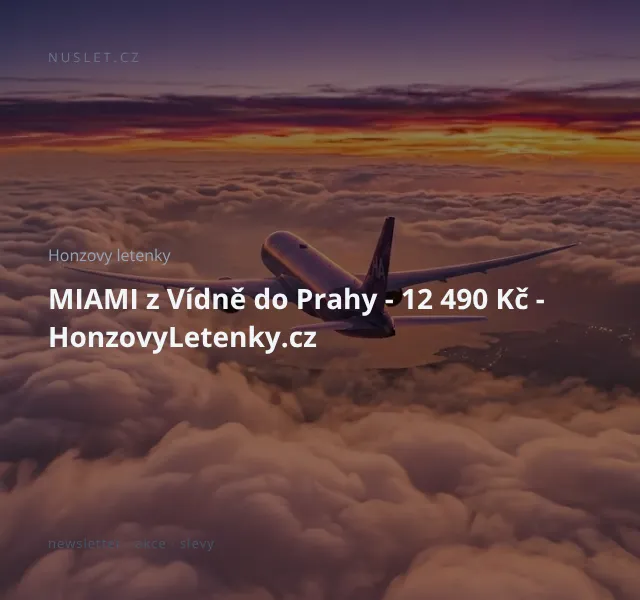 Honzovy letenky: Miami z Vídně – květen 2026 | Nuslet.cz