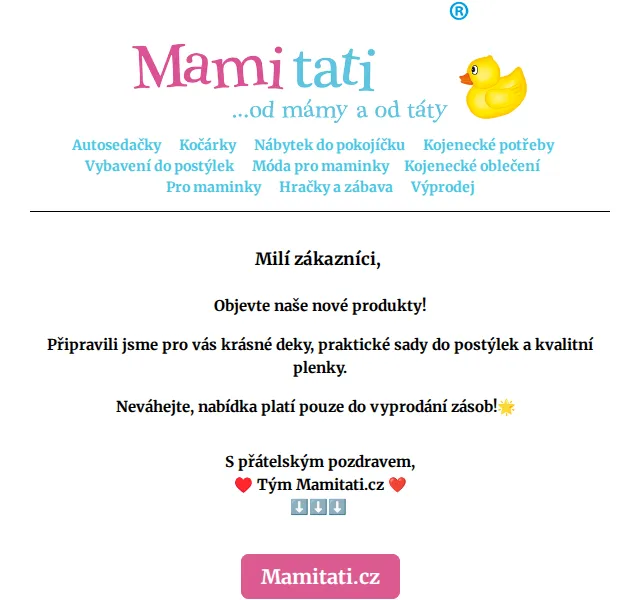 Mamitati.cz: Nové deky, sady do postýlek a plenky – červen 2026 | Nuslet.cz