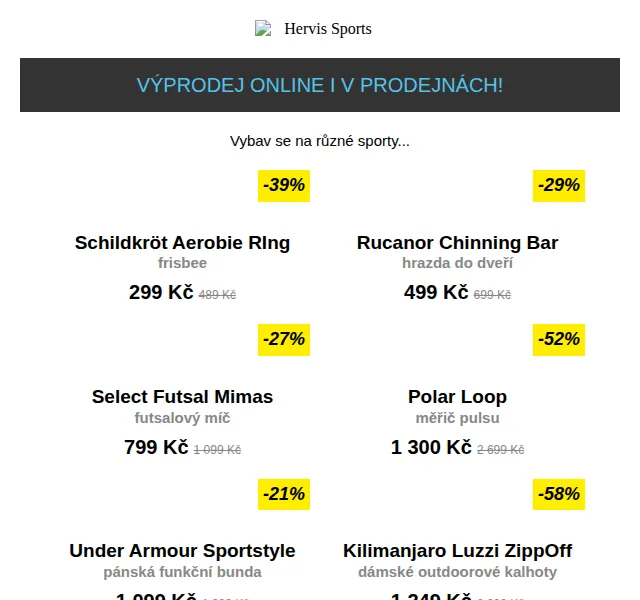 Hervis: Výprodej všeho zboží – červen 2026 | Nuslet.cz