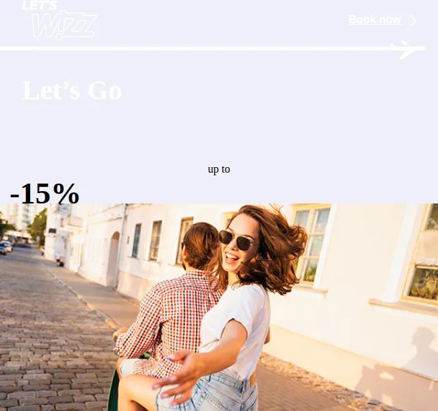 Wizz Air: Let’s Go – sleva až 15 % na letenky – březen 2026 | Nuslet.cz