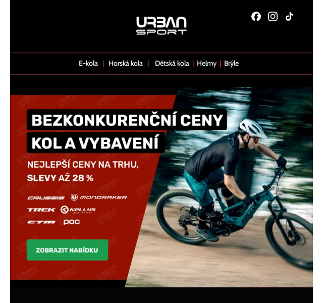 Urban-sport: Slevy až 28 % na kola a příslušenství – červen 2026 | Nuslet.cz