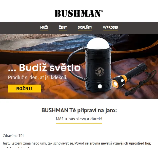 BUSHMAN: Jarní výprodej se slevami až 70 % – červen 2026 | Nuslet.cz