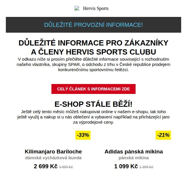 Hervis: výprodej až -64 % – červen 2026 | Nuslet.cz
