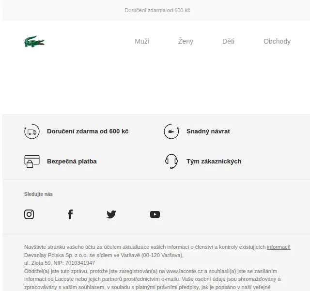 LACOSTE: Nová podzimní kolekce – červen 2026 | Nuslet.cz