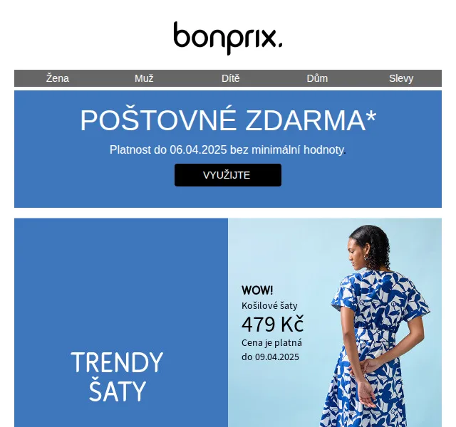 bonprix: Poštovné zdarma – červen 2026 | Nuslet.cz