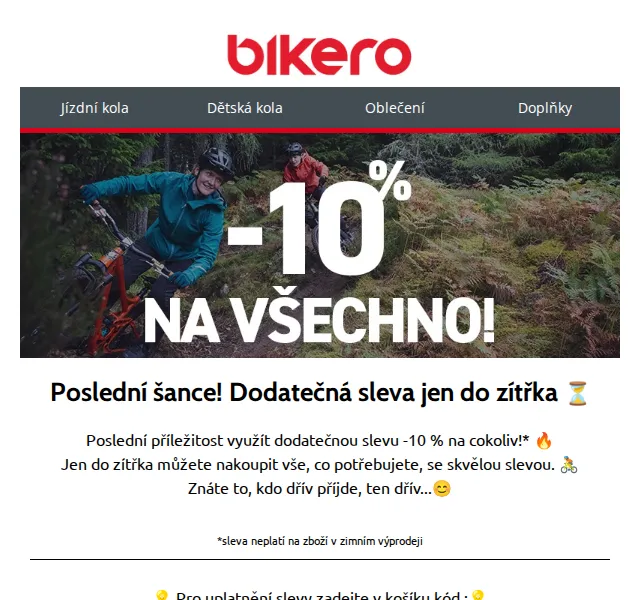 czbikero: Dodatečná sleva -10 % na vše – červenec 2026 | Nuslet.cz