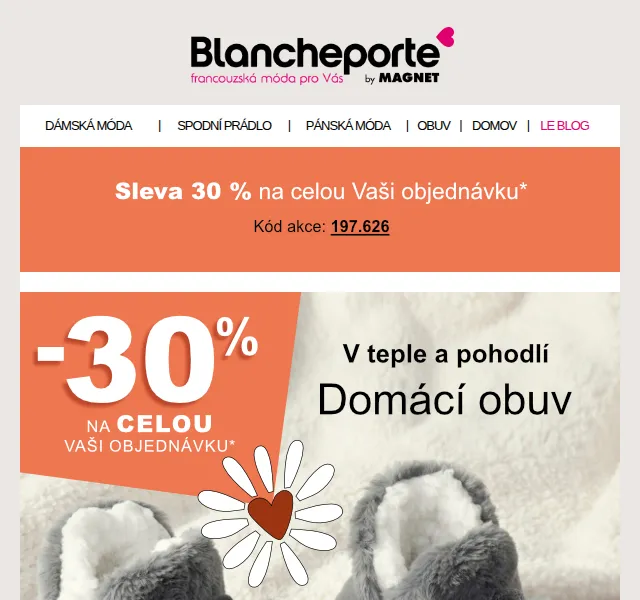 Blancheporte: 30% sleva na domácí obuv – říjen 2026 | Nuslet.cz