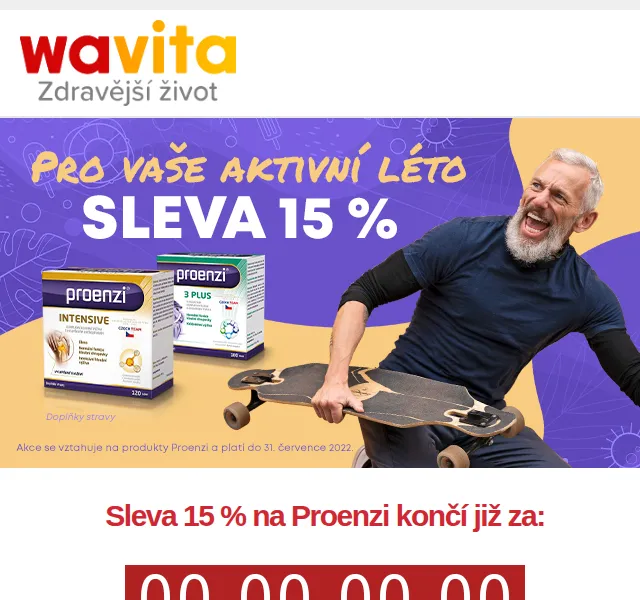 Wavita: Sleva 15 % na Proenzi – červenec 2026 | Nuslet.cz