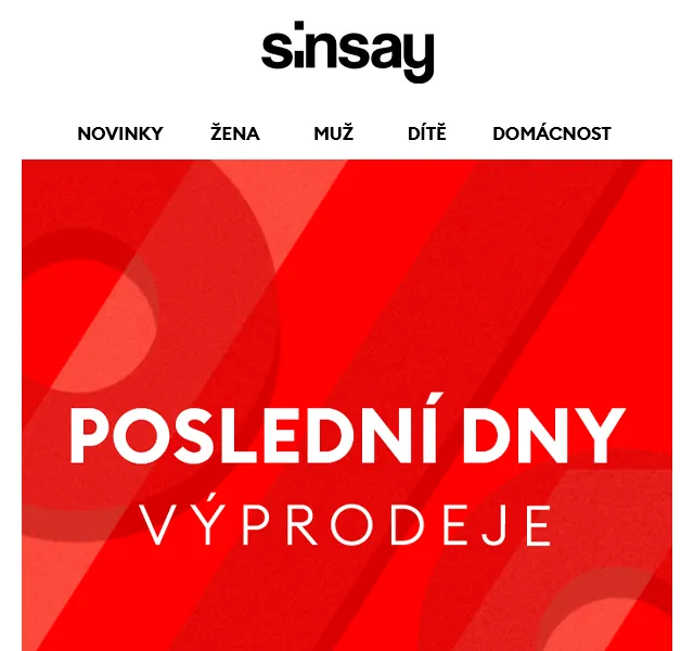 Sinsay: Výprodej až -70 % – červen 2026 | Nuslet.cz