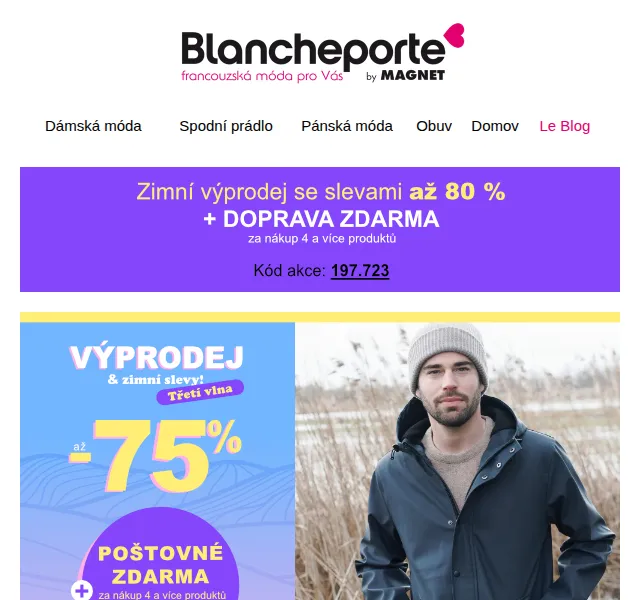 Blancheporte: -80 % na pánskou módu – červen 2026 | Nuslet.cz