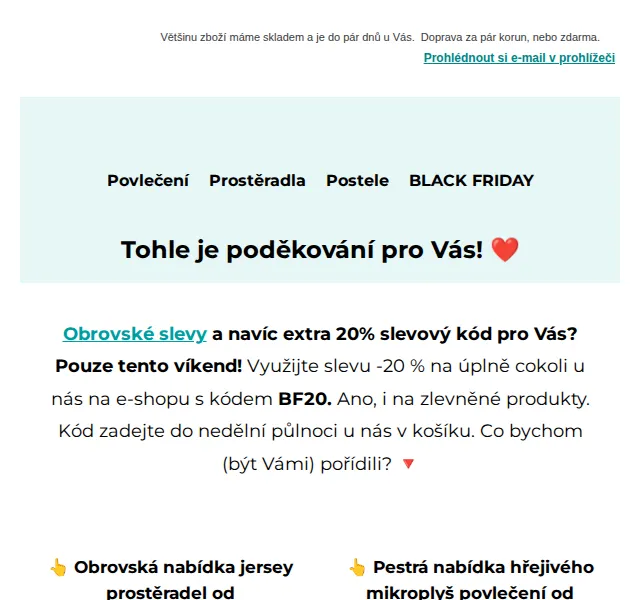Výprodej povlečení: Sleva 20 % na vše – červen 2026 | Nuslet.cz