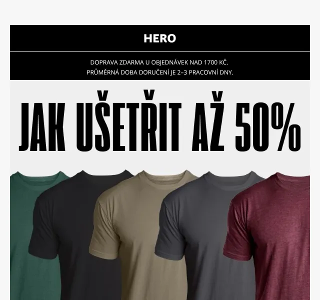 HERO: Slevy až 50 % na trička – červenec 2026 | Nuslet.cz