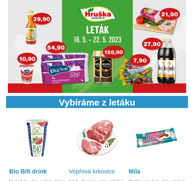 Váš HRUŠKA tým: leták akce – červen 2026 | Nuslet.cz