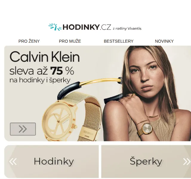 Hodinky.cz: Až -75 % na Calvin Klein a 2+1 Pandora – červen 2026 | Nuslet.cz