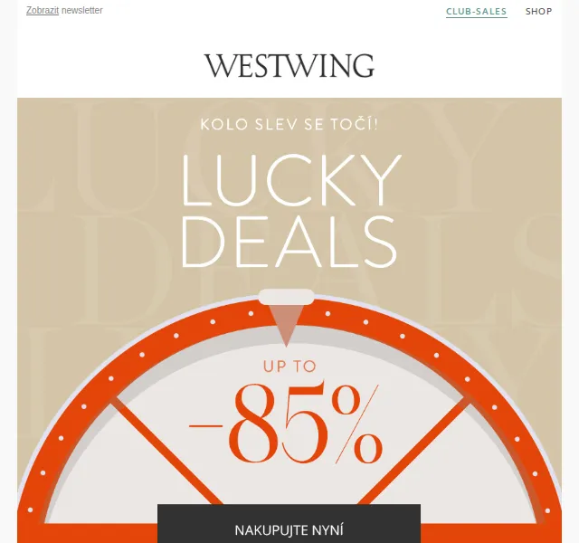 Westwing: Lucky Deals až do -85 % – červen 2026 | Nuslet.cz